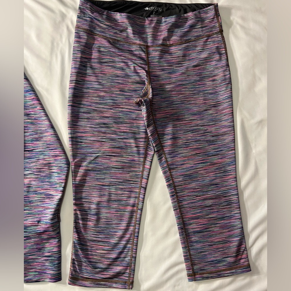 Ideology Womens Spring Space Dyed Cropped Leggings- Large